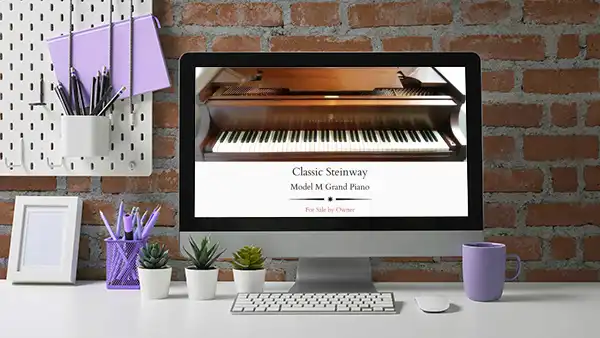 portfolio thumbnail for Classic Steinway, a piano sales website